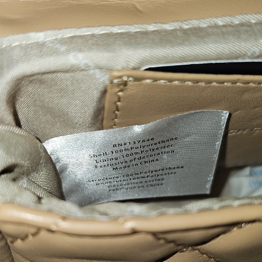 French Connection Beige Quilted Mini Bag - Picture 10 of 13
